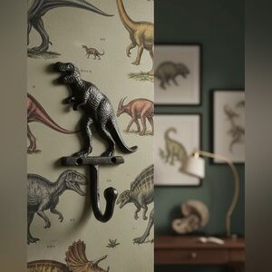 Black Dinosaur Metal Wall Hook Decoration Home Decor Wall Decoration Gift